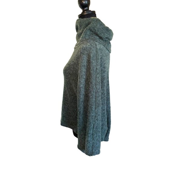 Natural Story Wool Gray Cowl Neck Poncho Sweater With Bow Organic Sustainable M - Picture 4 of 8